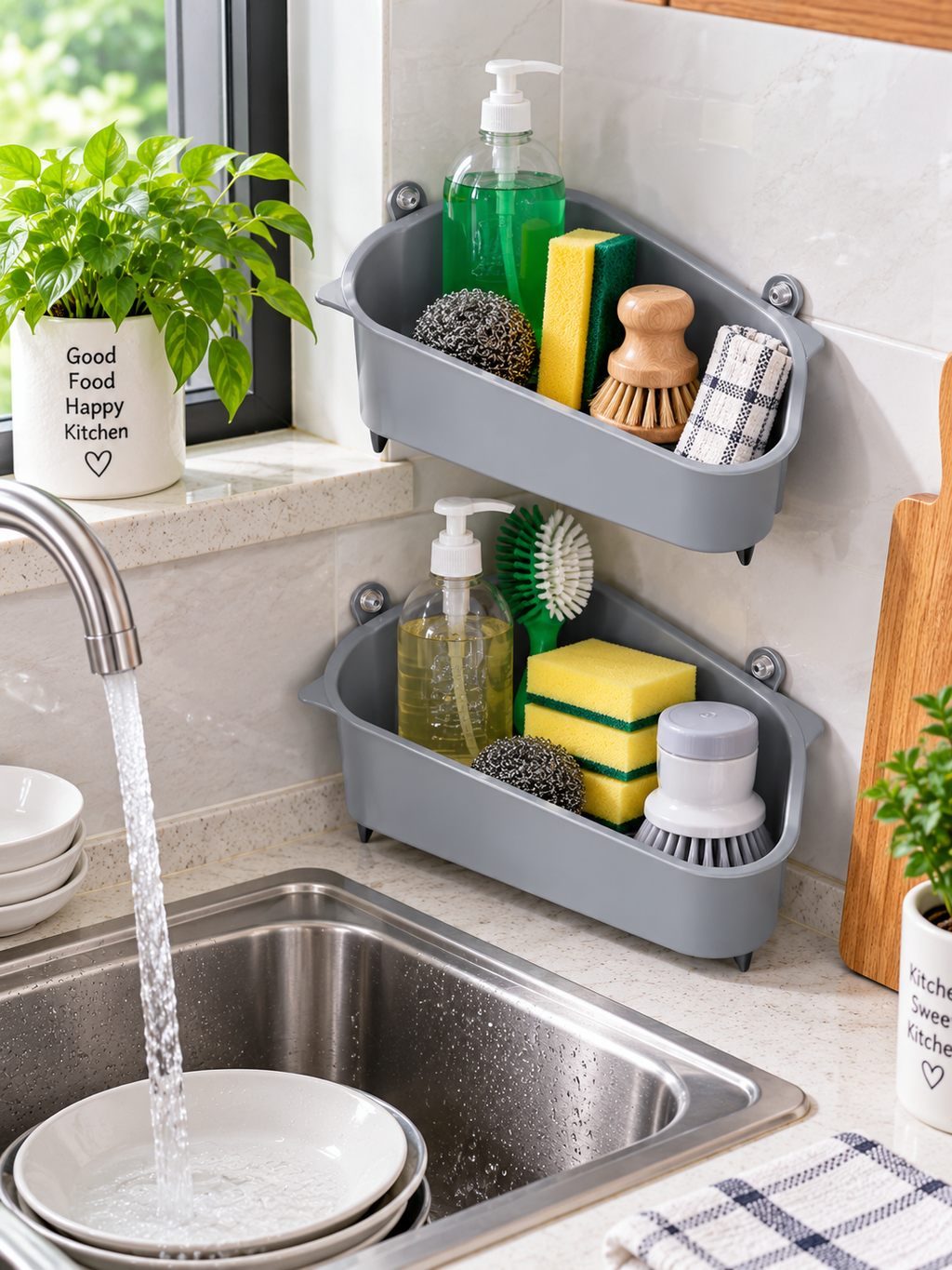 Pack of 2 Kitchen Countertop Organizer Racks | Space-Saving Corner Storage Shelf