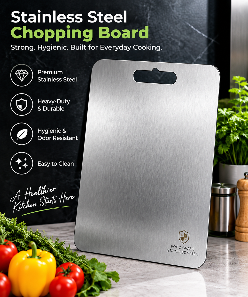 Stainless Steel Chopping Board – Premium Heavy-Duty Metal Cutting Board
