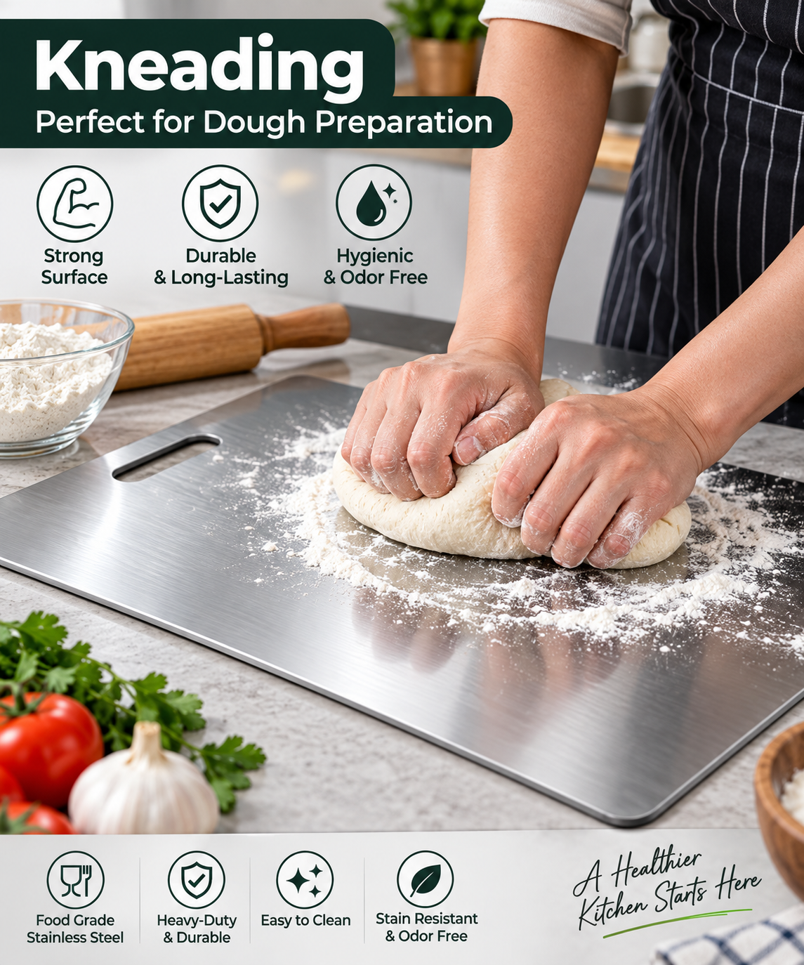 Stainless Steel Chopping Board – Premium Heavy-Duty Metal Cutting Board