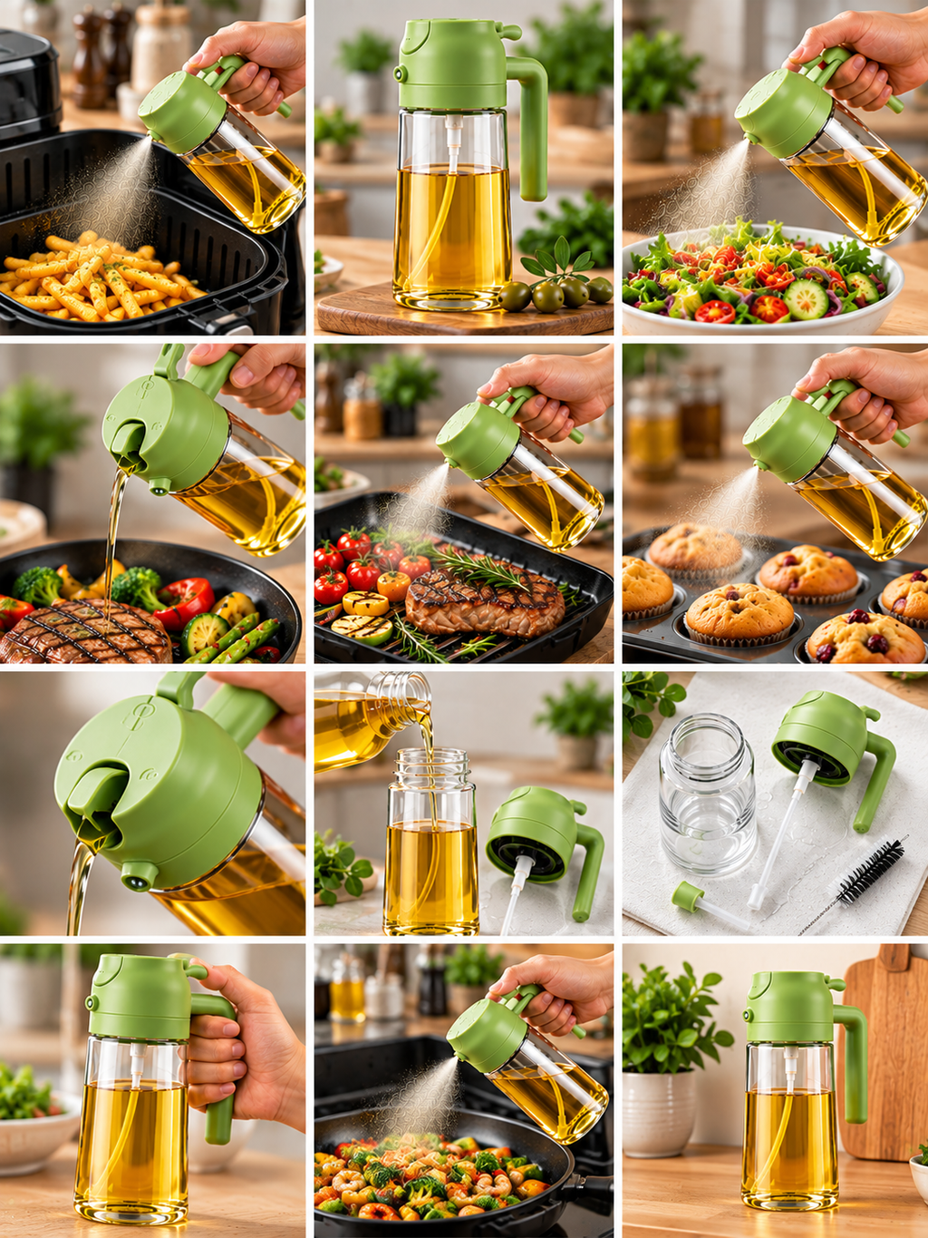 Oil Spray Bottle for Air Fryer | Refillable Cooking Oil Sprayer for Kitchen