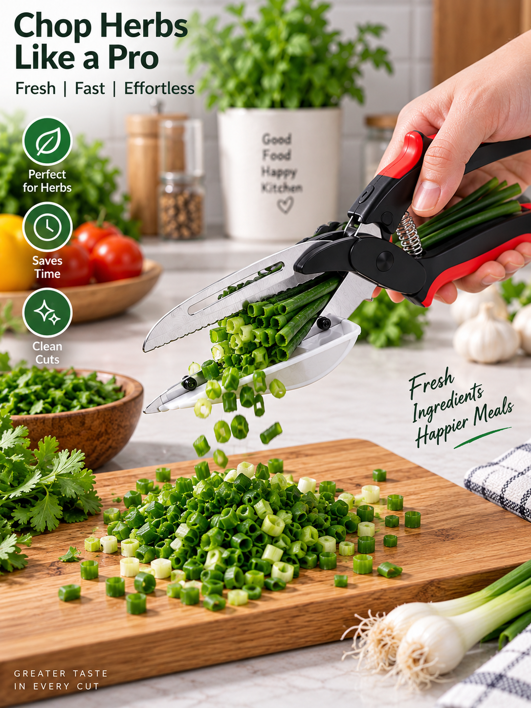 Multi-Function Kitchen Food Chopper Scissors | Vegetable, Herb & Food Cutting Shears