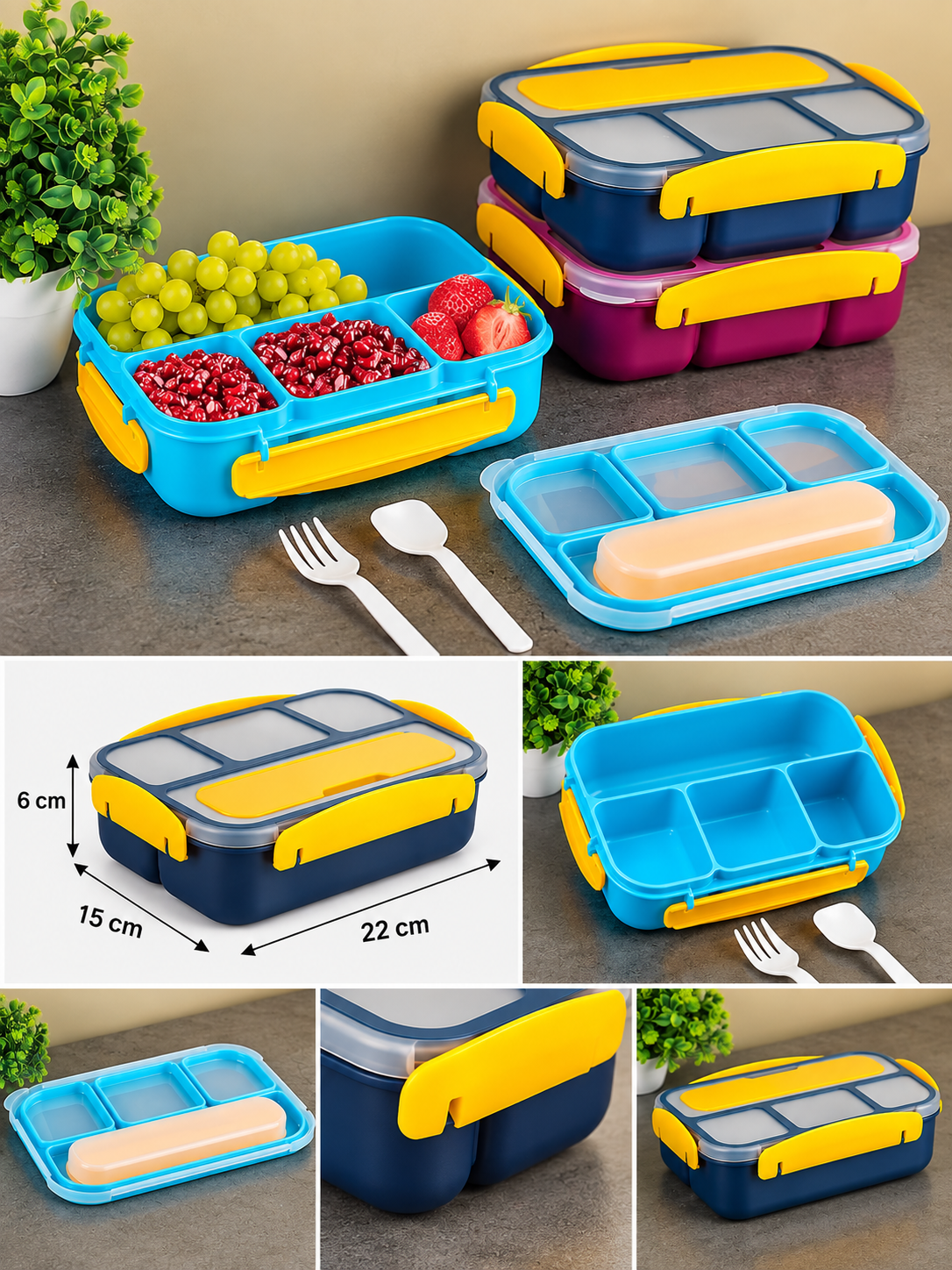 Premium Leakproof & Airtight Lunch Box | Easy-Carry Tiffin for School, Office & Travel