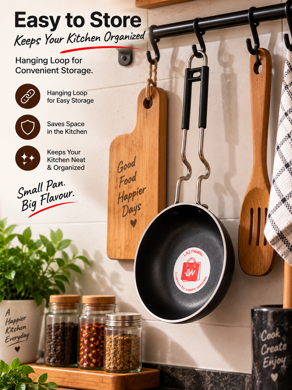 Essential Iron Tadka Pan with Steel Handle | Mini Tempering & Tadka Kadhai for Everyday Cooking